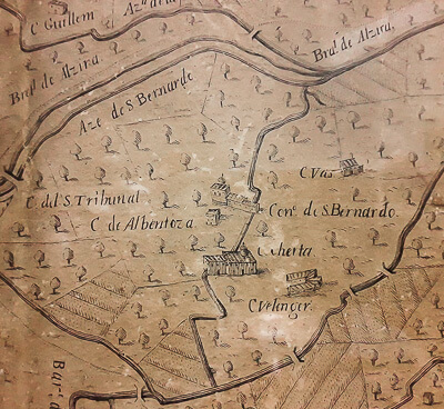 Plano de Alzira de Juan de Roxas de los años 1764-1765.