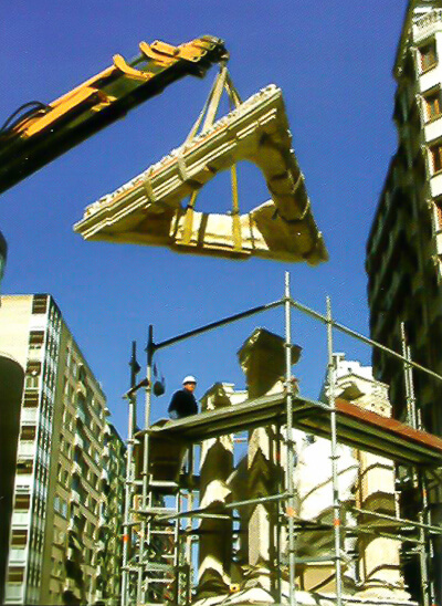 Trabajos durante el montaje