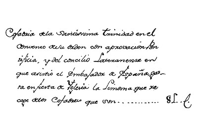 Documento sobre la Cofradía de la Trinidad